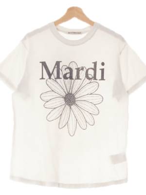 mardi mercredi 화이트 면 데이지빅로고반팔티