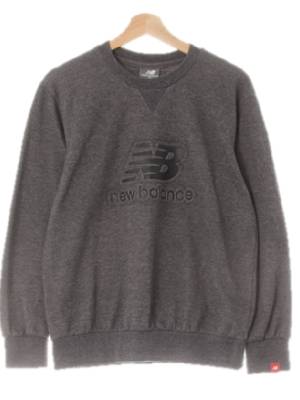 뉴발란스 멜란지그레이 면혼방 양각센터로고라이트맨투맨