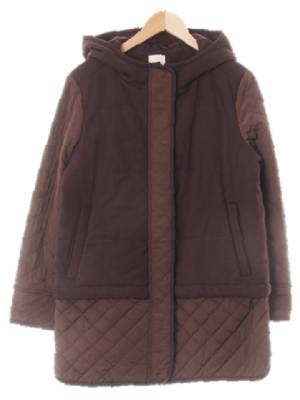 bcbg 다크초콜릿브라운 울혼방 모직퀼팅롱코트