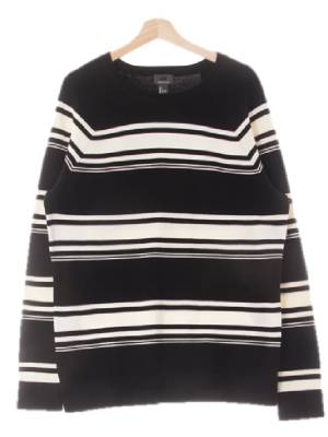 h&m 블랙 스트라이프 면 레글런루즈니트