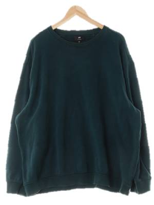 h&m 다크청록색 면혼방 오버핏맨투맨