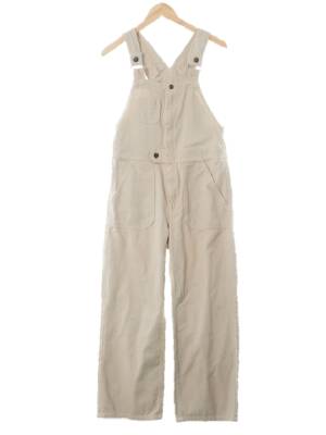 h&m 베이지 면 하프지퍼치노멜빵팬츠