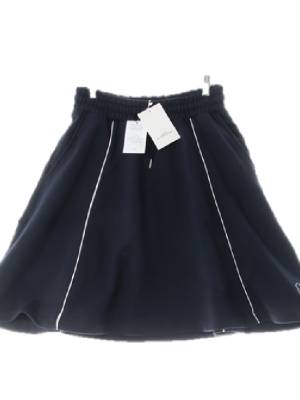 LALA sunnyside 네이비 면혼방 삥줄플레어스커트 