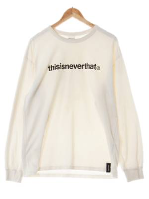 thisisneverthat 화이트 면 레터링로고긴팔티
