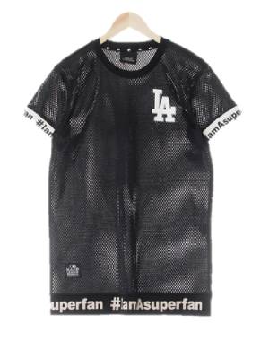 MLB 블랙 소매하단레터링LA반팔원피스