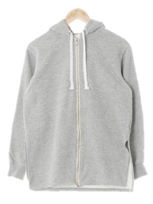 h&m 그레이 면혼방 트임후드집업