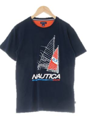 nautica 네이비 면혼방 돛라운드반팔티