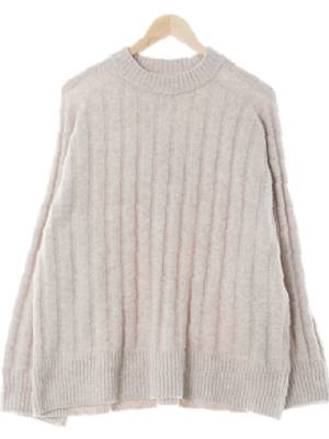 h&m 베이지 울혼방 롱니트스웨터