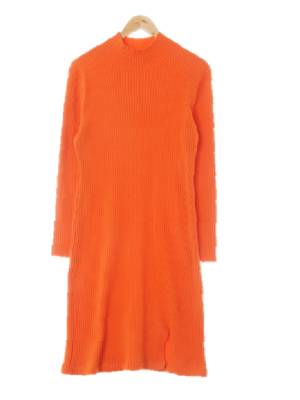 h&m 캐럿 면혼방 하프넥골지슬림롱원피스