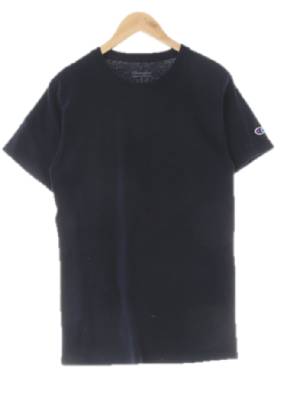 챔피언 네이비 면 소매로고반팔티