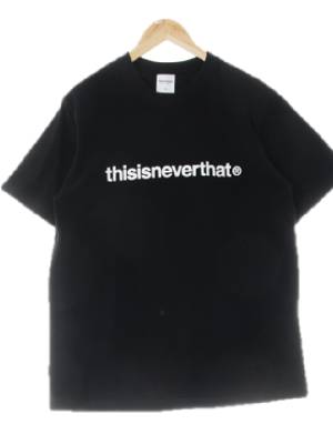 thisisneverthat 블랙 프린팅 면 레터링로고크루넥반팔티