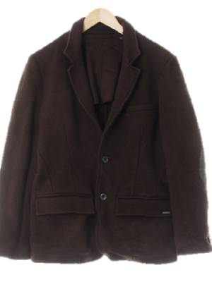 dkny 브라운 울혼방 더블카라소매패치숏자켓
