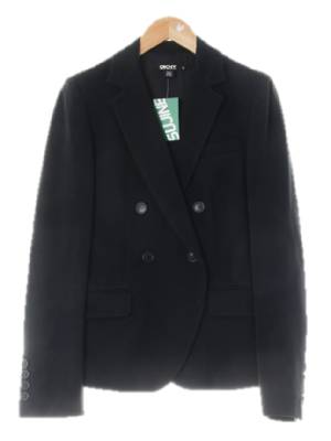 dkny 블랙 면 더블카라티블레이저