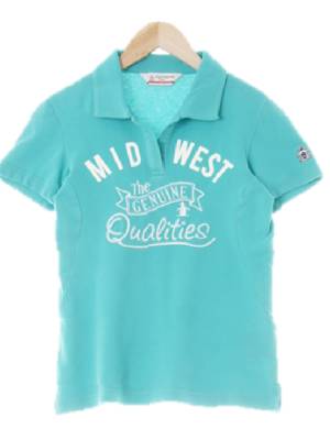 munsingwear 민트 면혼방 웨스트브이넥카라반팔티