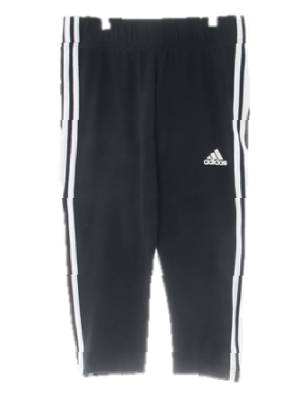 아디다스 블랙 면혼방 삼선밴딩7부레깅스