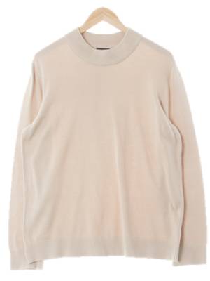 h&m 베이지 면 모크넥시보리니트