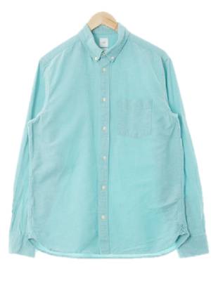 h&m 비치글라스그린 면 옥스포드포켓긴팔셔츠