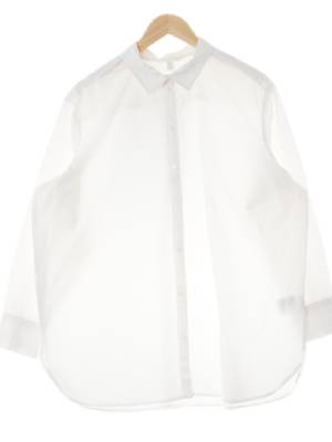 h&m 화이트 면혼방 오버핏긴팔셔츠