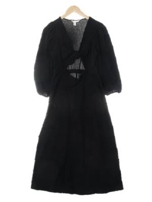 h&m 블랙 면 매듭리본셔링맥시비키니커버드레스