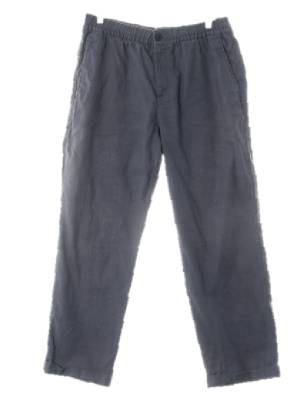 h&m 차콜 린넨혼방 레귤러핏밴딩크롭팬츠