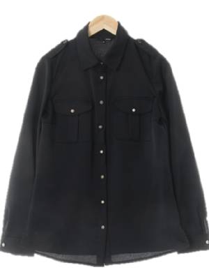 mixxo 블랙 플랩포켓견장블라우스