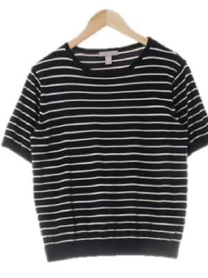 h&m 네이비 스트라이프 시보리라운드반팔니트