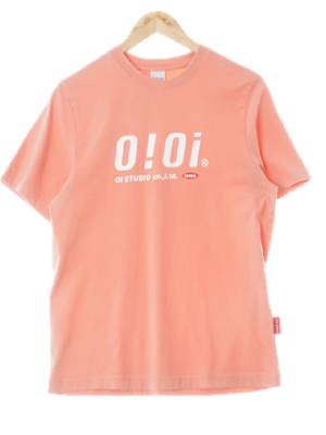 오아이오아이 코랄 프린팅 면 센터빅로고라운드반팔티