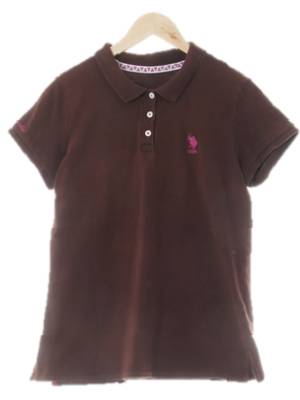 uspa 모카브라운 면혼방 스몰자수로고카라반팔티 