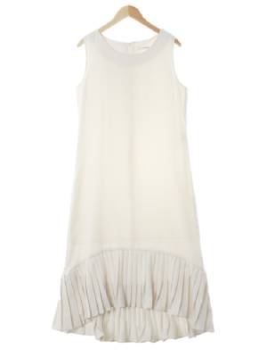salondress 아이보리 밑단플리츠티어드원피스 