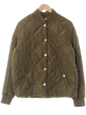 h&m 카키 다이아퀼팅오버핏숏패딩점퍼