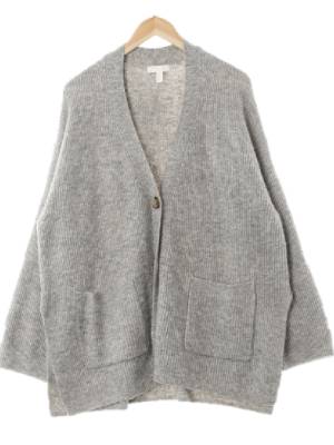 h&m 그레이 울혼방 오버핏보카시롱가디건