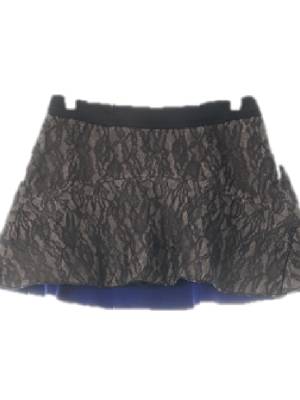 시스템 베이지블랙 레이스자수슈퍼숏미니스커트