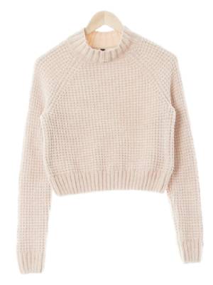 h&m 베이지 나그랑크롭폴라니트