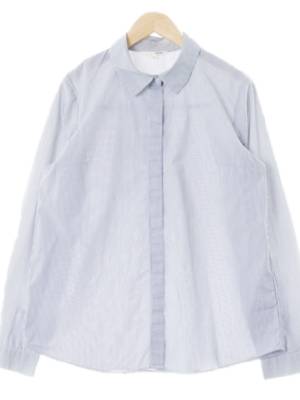 mixxo 블루 스트라이프 면혼방 긴소매셔츠