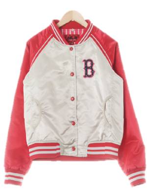 MLB 레드실버그레이 광택투톤야구점퍼