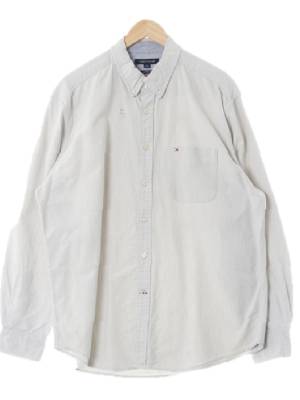 타미힐피거 그레이 면 빈티지포켓로고셔츠
