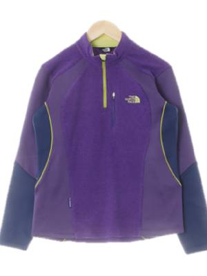 노스페이스 퍼플 스트라이프 배색집업후리스티