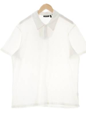 dkny 화이트 면혼방 카라반팔티