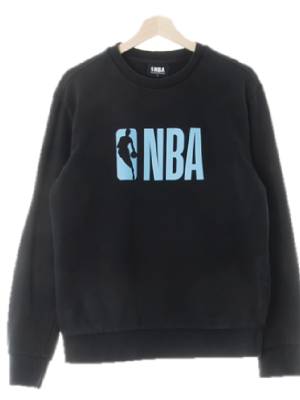 NBA 블랙 프린팅 면 중앙빅로고크루넥스웨트셔츠