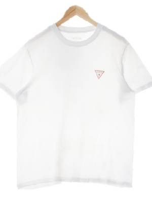 Guess 화이트 면 라운드반팔티