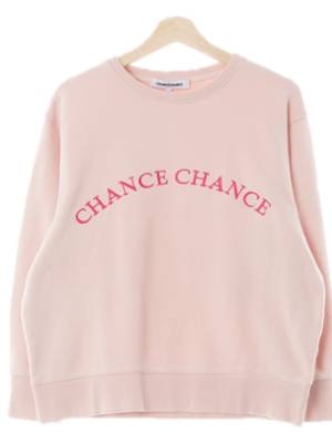 chancechance 밀크핑크 면혼방 빅로고가오리맨투맨