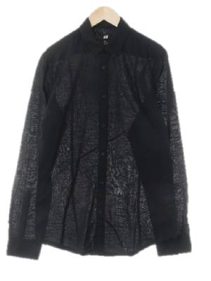 h&m 블랙 면 라이트셔츠