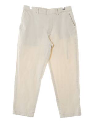 유니클로 아이보리 면혼방 9부크롭팬츠