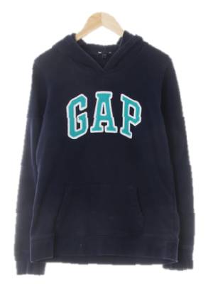 gap 네이비 면혼방 빅로고스티치패치후드티