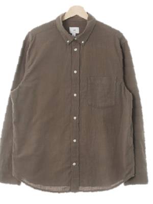 h&m 그레이시카키 면 레귤러핏포켓긴팔셔츠
