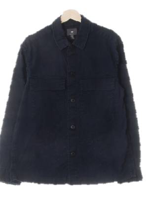 h&m 다크네이비 린넨혼방 포켓레귤러핏긴팔셔츠