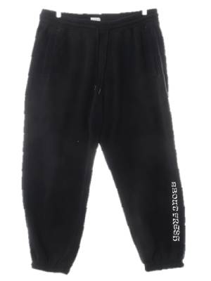 h&m 블랙 면혼방 하단자수레터링조거트레이닝팬츠