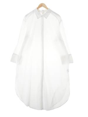 h&m 화이트 시스루 면 라이트맥시셔츠원피스