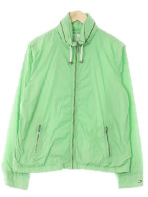 타미힐피거 라이트그린 나일론 내장후드경량바람막이점퍼