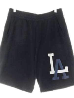 MLB 블랙 면혼방 LA트레이닝반바지